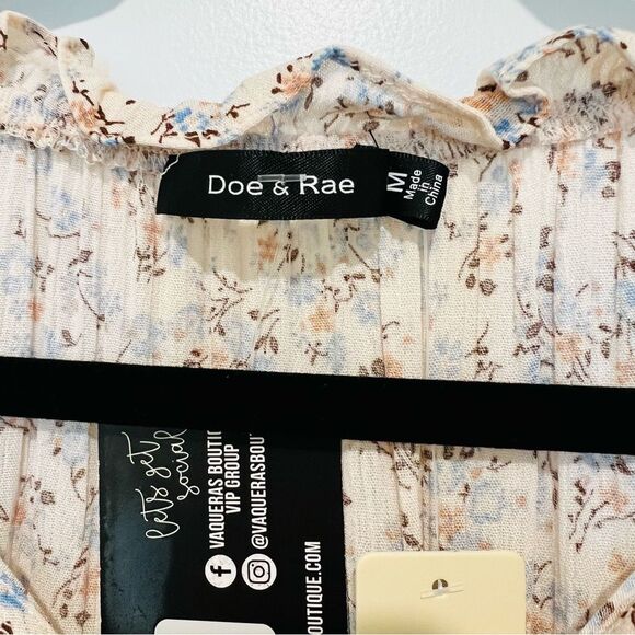 Doe & Rae Sleeveless Tiered Maxi Dress Farm Day Patchwork Floral Sz. Medium NWT - Picture 5 of 11